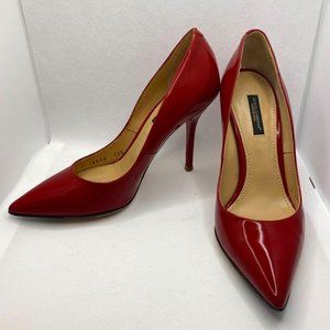 DOLCE & GABBANA Red Leather Point Toe Pumps Heel Women Size 35.5 / 5.5